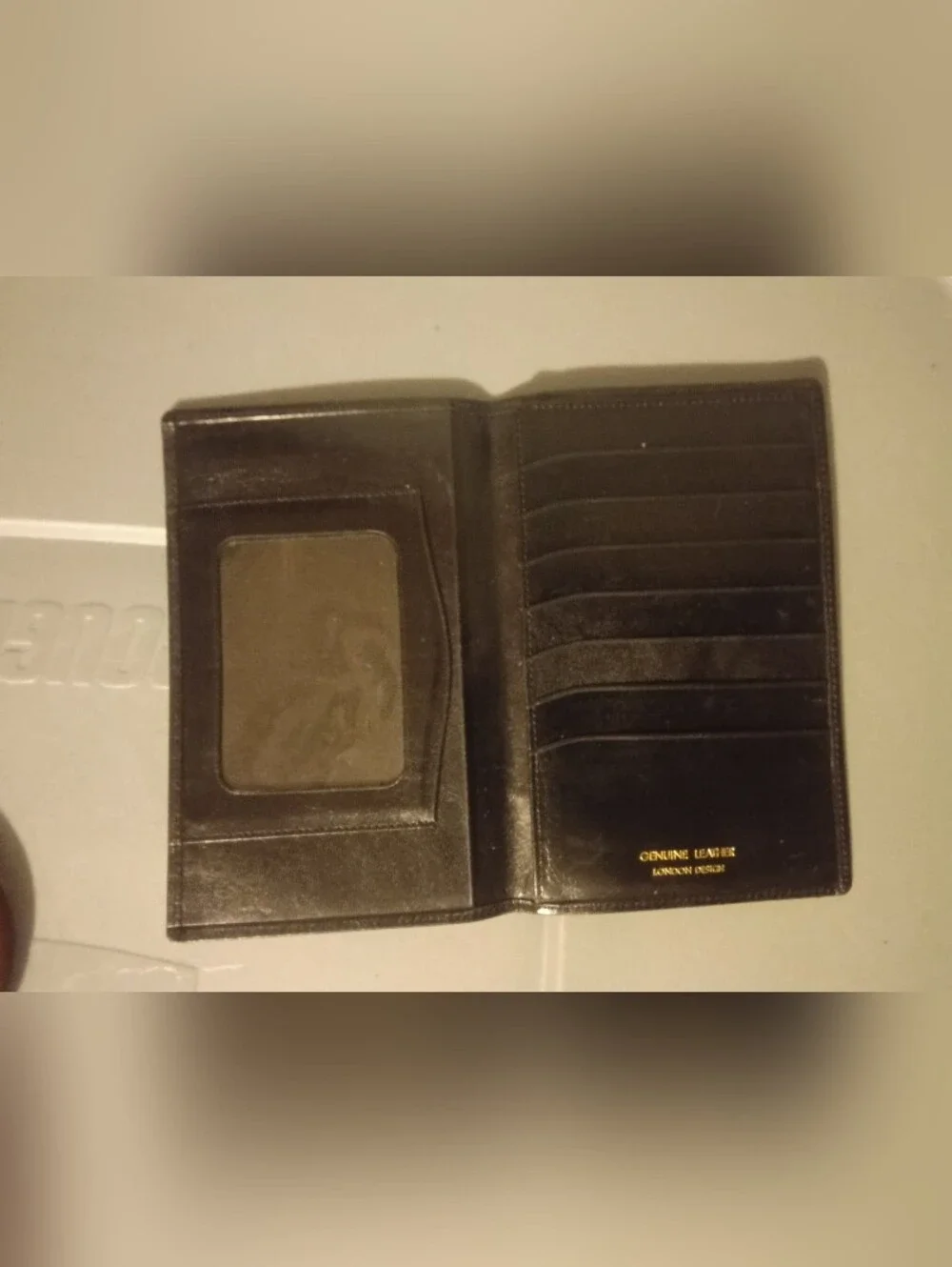 Genuine Black Leather Men's Passport Holder Wallet